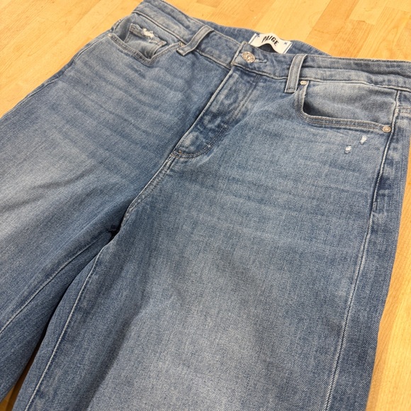 PAIGE ANESSA COVERED BUTTON & RAW HEM WIDE LEG LILAH DESTRUCTED - Picture 7 of 11